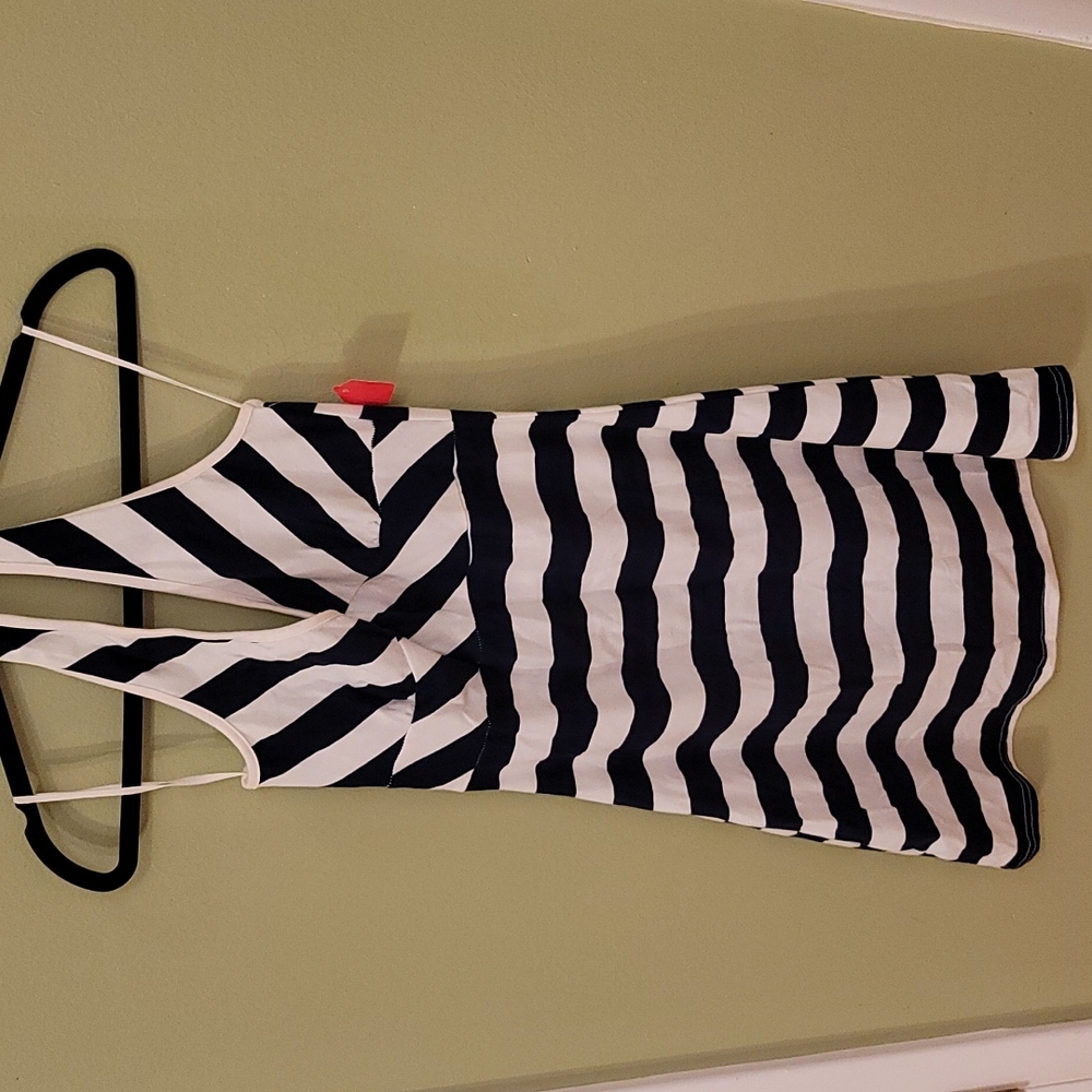 Vintage white and navy halter dress- size Large NWT